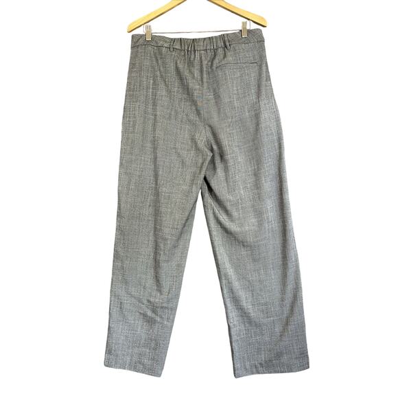 OLD NAVY Trousers Large High Waisted Taylor Wide Leg Grey Plaid Full Length Pant - Picture 2 of 11